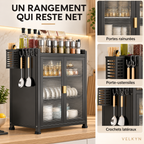 Détails du meuble fermé VELKYN avec portes rainurées