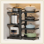 Organiseur réglable pour casseroles – Acier noir – vue principale