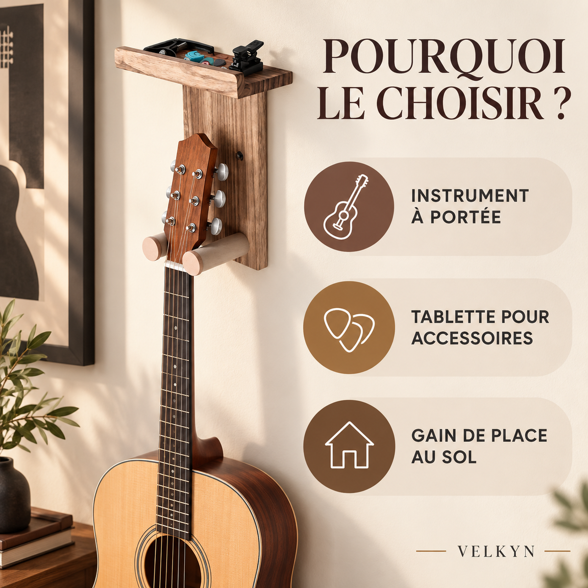 Support mural pour guitare – principaux avantages
