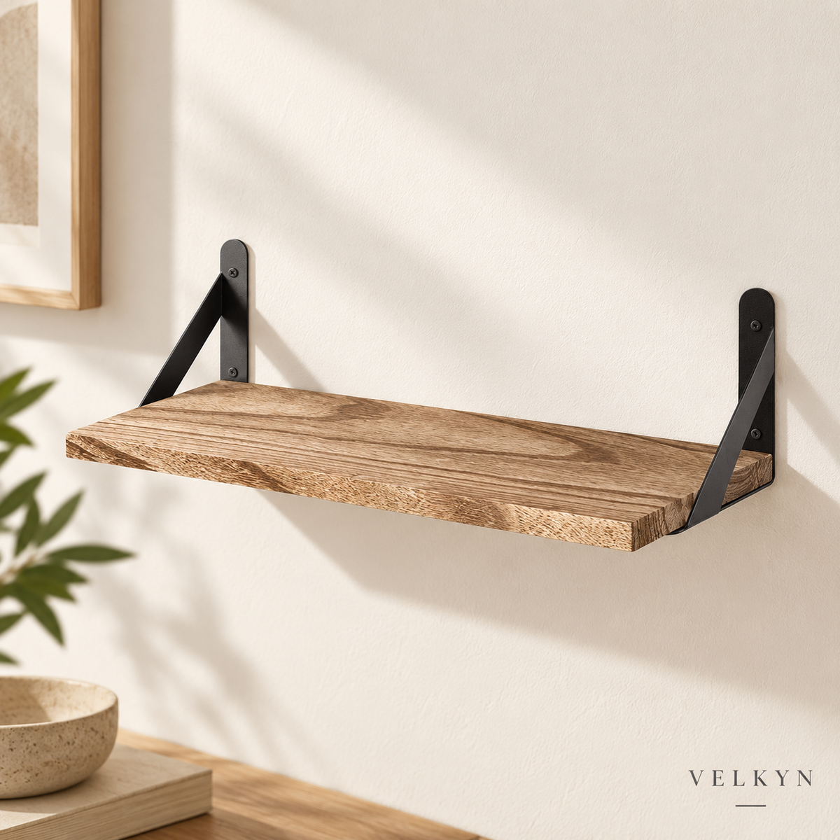 Tablette murale VELKYN en bois, format 42 cm, vue catalogue