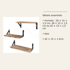 Tablette murale en bois – Trois formats – dimensions et caractéristiques