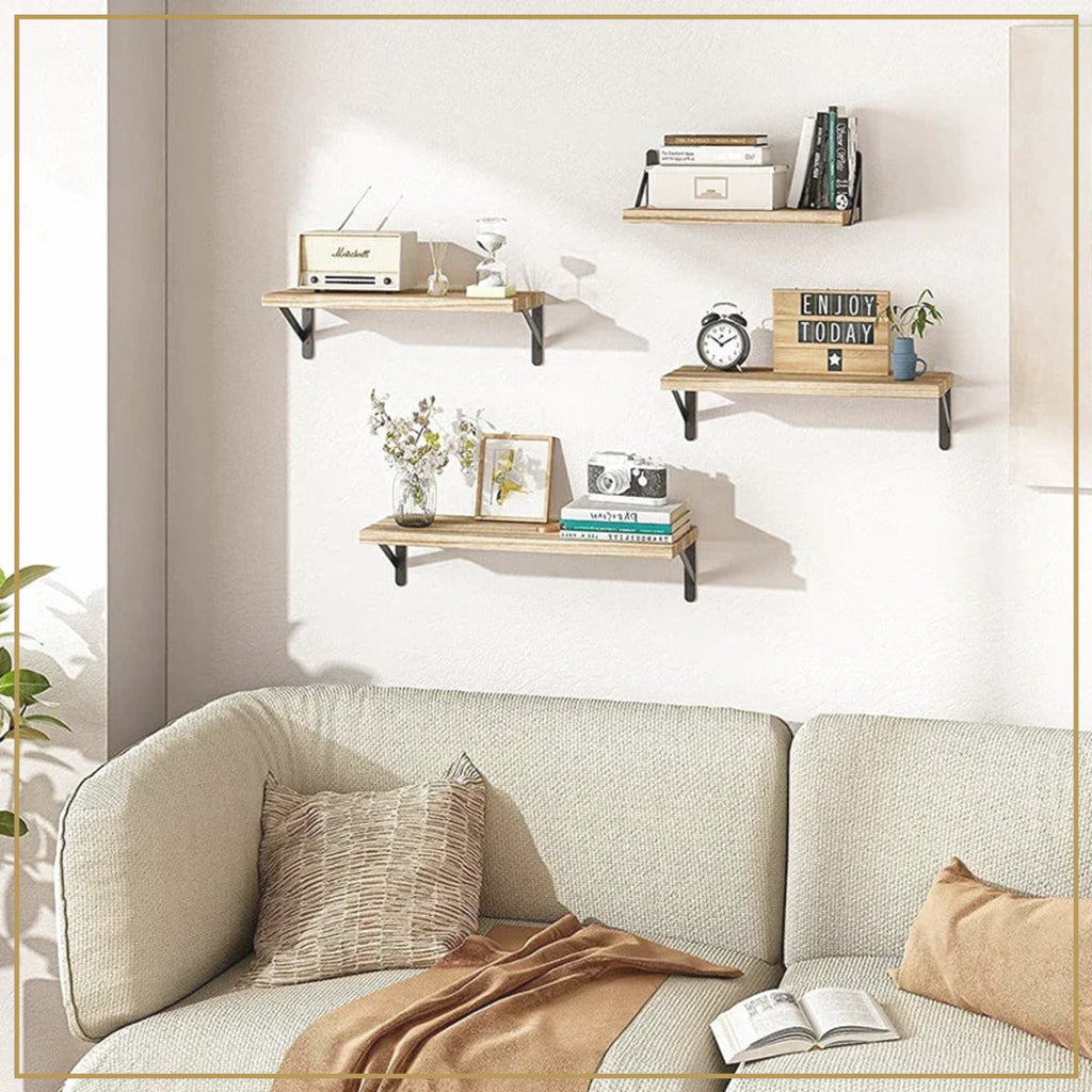 Tablette murale en bois – Trois formats – mise en situation